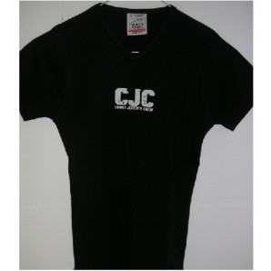 Girlie Shirt 'CJC' schwarz, Gr. S